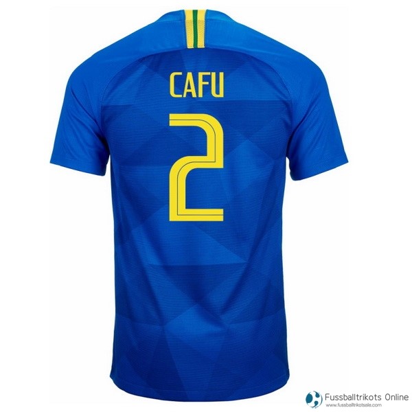 Brasilien Trikot Auswarts Cafu 2018 Blau Fussballtrikots Günstig